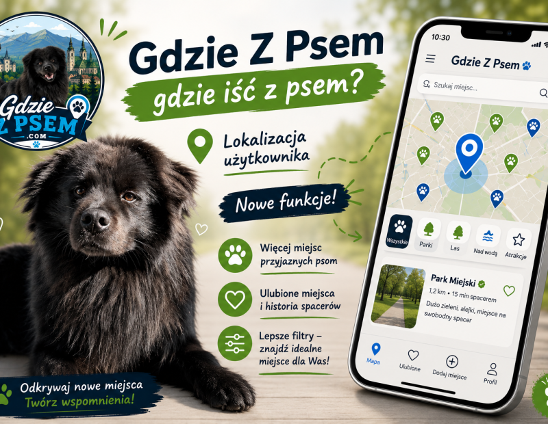 Gdzie z psem, nowe funkcje, mapa miejsc