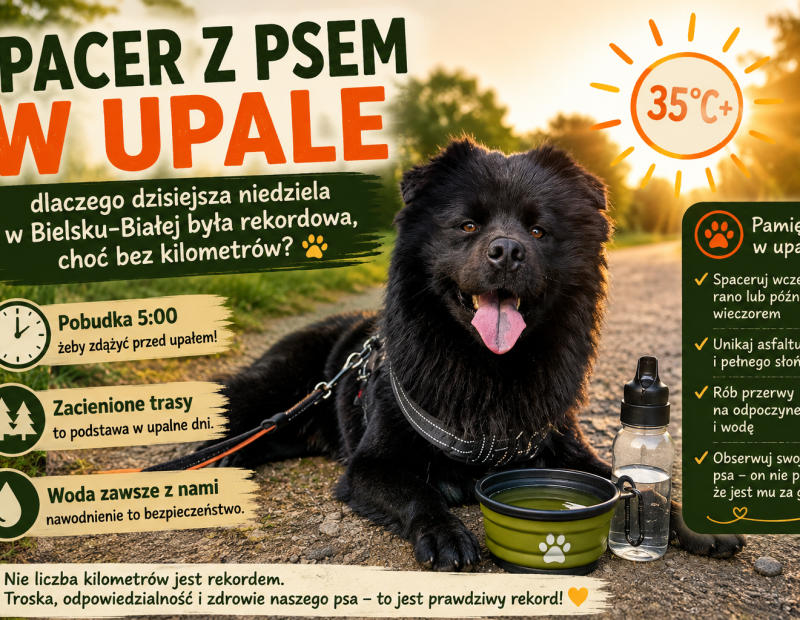 Spacer z psem w upale